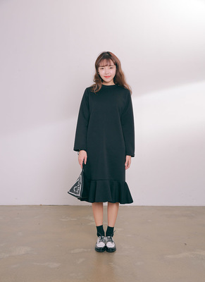 マーメイドラインネオプレンスウェットワンピース