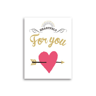 フォーユーレタープレスカード ハート矢