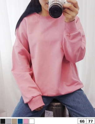 ベーシックルーズフィット無地スウェット