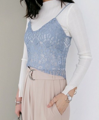 ジグザグヘムレースパターンビスチェ