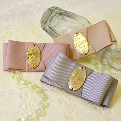 プレスリボンのバレッタ