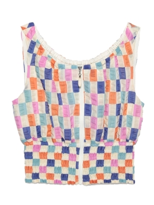 ブロックチェックトップス