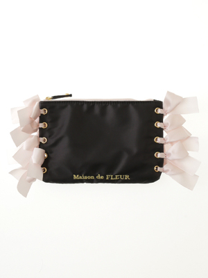 サイドリボンカラーMポーチ