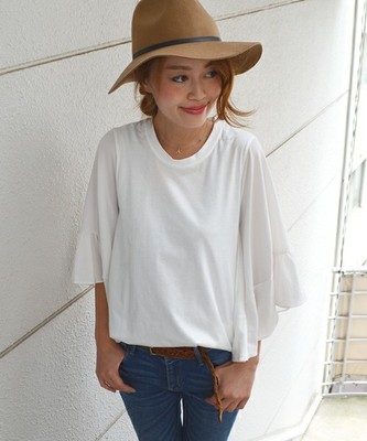 布帛スリーブ ポンチョプルオーバー