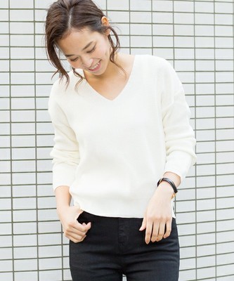 畦編みスリットニット