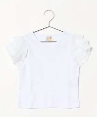 袖チュール半袖Ｔシャツ