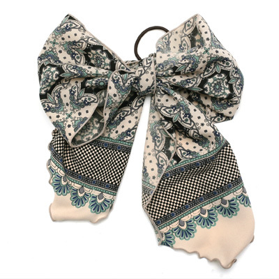 アンティーク風スカーフリボンヘアゴム