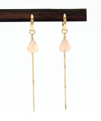 ete オレンジムーンストーン＆ベネチアンチェーン セットアップ イヤリング