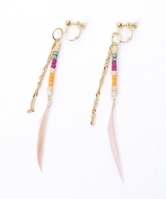 Shelly island　カラフルビーズスウィングイヤリング