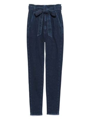 リボン付きデニムスキニーパンツ