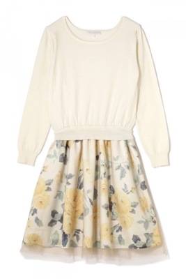 チュールフラワードッキングワンピース