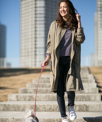 ノーカラーモッズコート