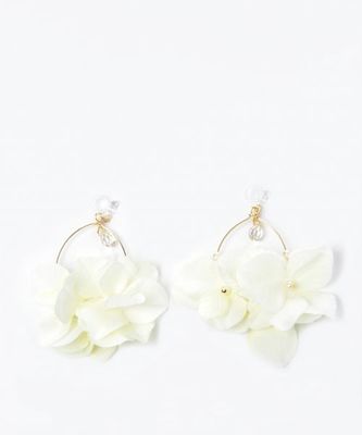 ホンワリフラワーフープイヤリング