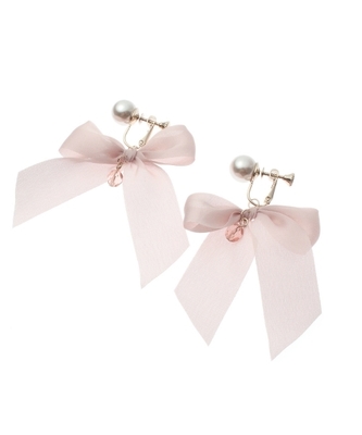 シフォンリボンイヤリング