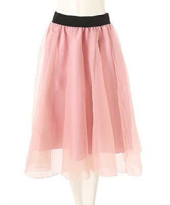 チュールフレアミディスカート