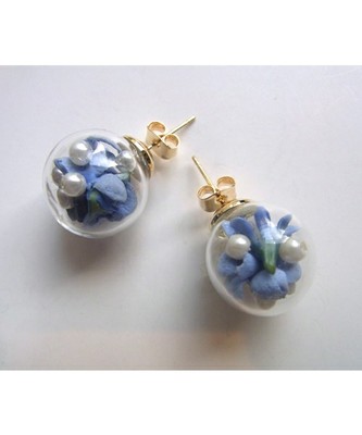 grass ball flower [グラスボールフラワー/ピアス]