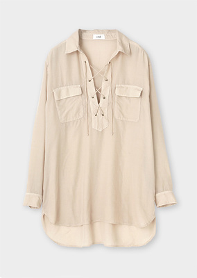 Lace Up Oversized Shirt