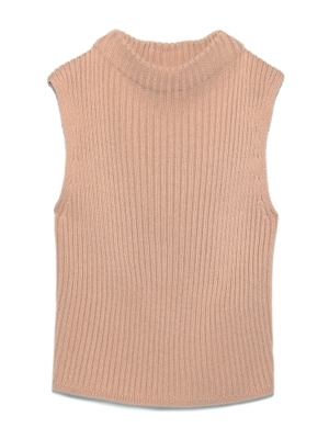 モックネックノースリーブトップス