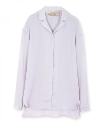 ME COUTURE  オープンカラーサテンブラウス