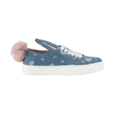 ブルーコットンスニーカー MINNA PARIKKA - 20MM BUNNY TAIL DENIM SNEAKERS - BLUE
