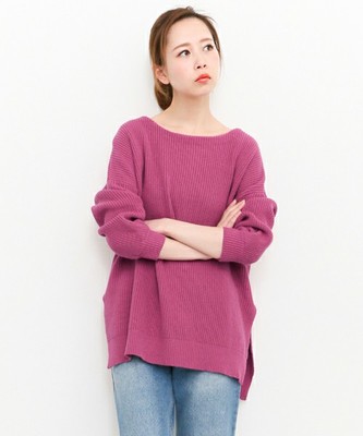 ボートネックBIGニット