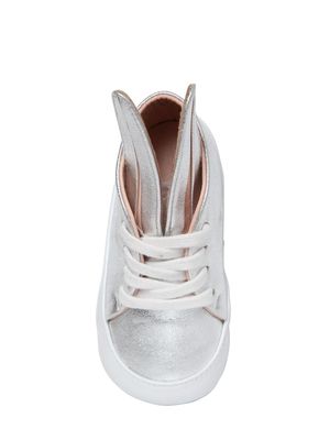 シルバーカーフ靴 MINNA PARIKKA - BUNNY METALLIC LEATHER SNEAKERS - SILVER
