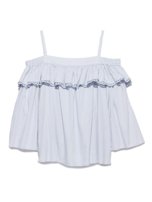 コットンレースオフショルプルオーバー