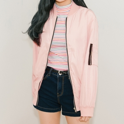 シンプルパステルカラーブルゾン