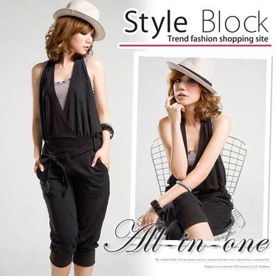 クロップドカシュクールサロペットオールインワン