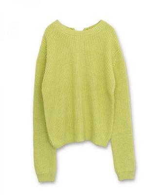 後ろ編み上げニットプルオーバー