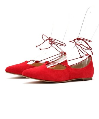 レースアップフラットシューズ