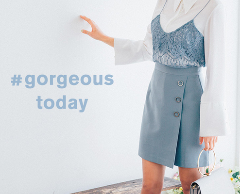 リングボタンラップスカート