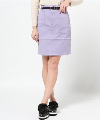 ベルト付きカツラギタイトスカート