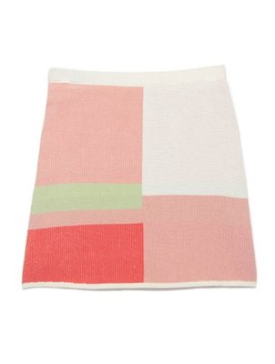 カラーブロックスカート