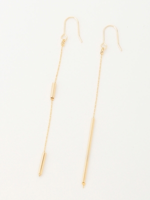 アシンメトリードロップバーピアス