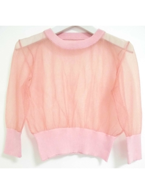 シースルーニットプルオーバー