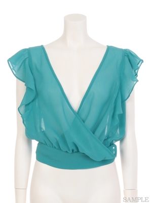 フリルシフォンカシュクールブラウス