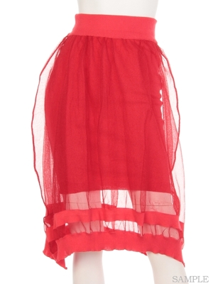 シースルーニットレイヤードスカート