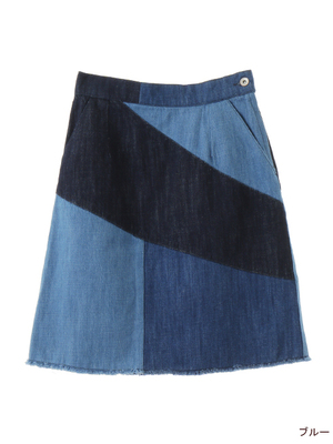 パネル切替デニムスカート
