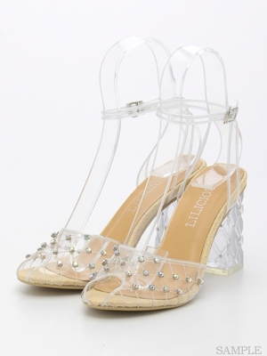 クリアビジューサンダル