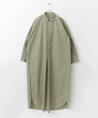 コットンロングシャツワンピース