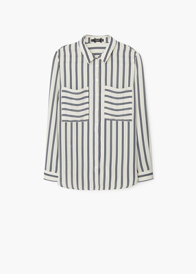 ポケット付きストライプシャツ