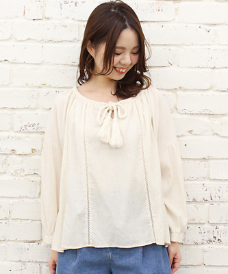 Kastane 楊柳ハシゴレースブラウス