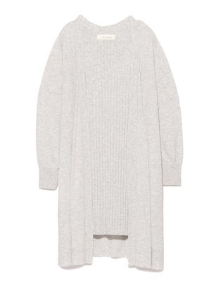 カーディガン付きリブニットワンピース
