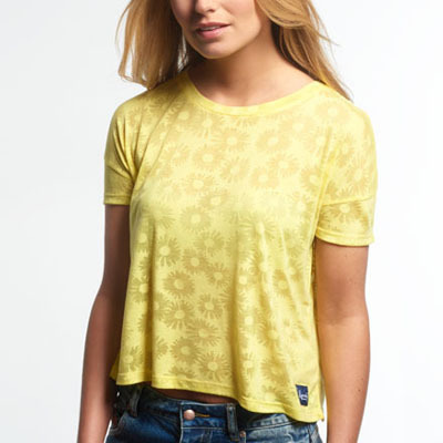 Superdry極度乾燥しなさい Daisy Burnout T-shirt ニット Tシャツ