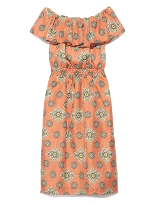 Lily Brown タイル柄ワンピース