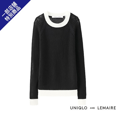 WOMEN　スーピマコットンメッシュクルーネックセーター（長袖）＋Ｅ