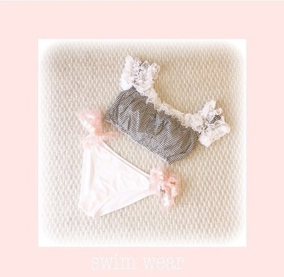 ギンガムチェック オフショルダー 水着