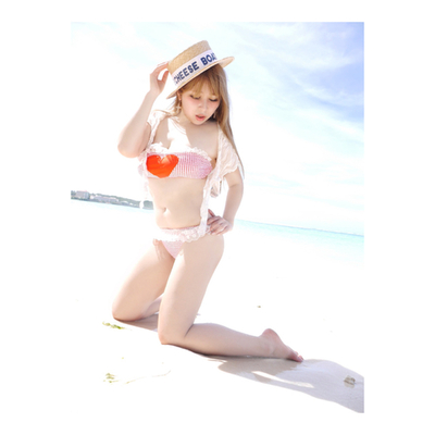 gingham check heart swim suit