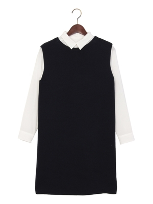 布帛シャツ/ニット ワンピース セット